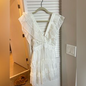 Elegant White Ruffled Dress